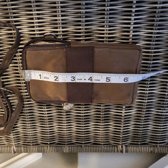 Pretty Lina Mini Crossbody Wallet Phone Bag Pouch Fits Large Phones Brown - Picture 6 of 12
